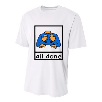 All done sign language speech pathology aac sped teacher Youth Performance Sprint T-Shirt