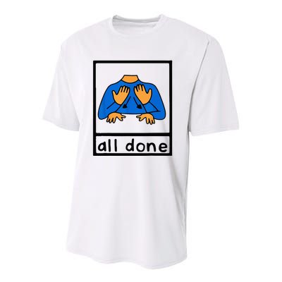 All done sign language speech pathology aac sped teacher Youth Performance Sprint T-Shirt