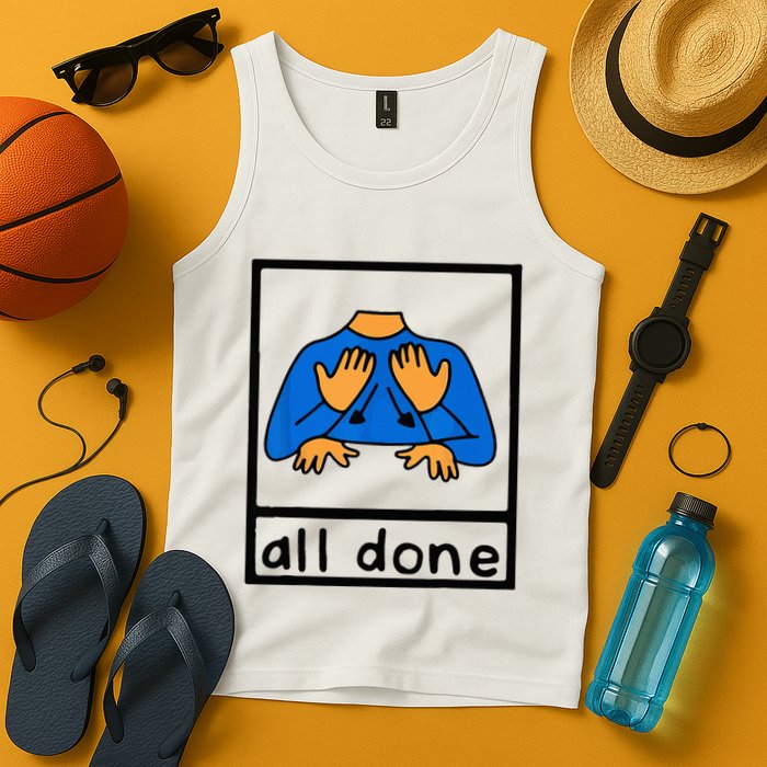 All done sign language speech pathology aac sped teacher Tank Top