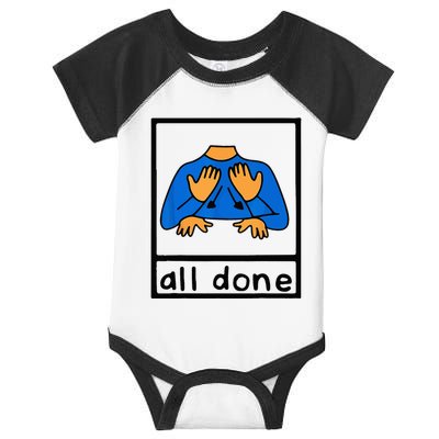All done sign language speech pathology aac sped teacher Infant Baby Jersey Bodysuit