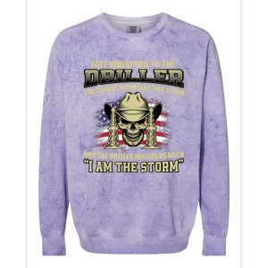 American Driller Saying Proud Oil Rig Worker Drilling Usa Gift Colorblast Crewneck Sweatshirt