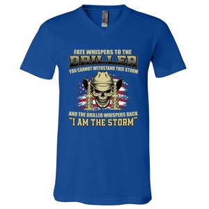 American Driller Saying Proud Oil Rig Worker Drilling Usa Gift V-Neck T-Shirt