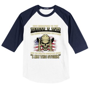 American Driller Saying Proud Oil Rig Worker Drilling Usa Gift Baseball Sleeve Shirt