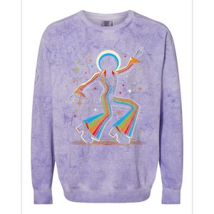 Afro Dancing Soul Music Groove Funky Retro Disco Colorblast Crewneck Sweatshirt