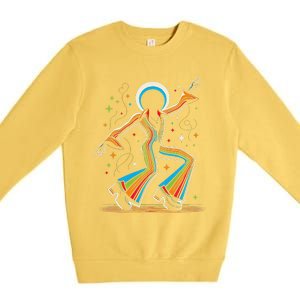 Afro Dancing Soul Music Groove Funky Retro Disco Premium Crewneck Sweatshirt