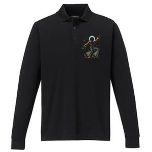 Afro Dancing Soul Music Groove Funky Retro Disco Performance Long Sleeve Polo