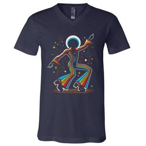 Afro Dancing Soul Music Groove Funky Retro Disco V-Neck T-Shirt