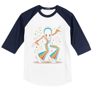 Afro Dancing Soul Music Groove Funky Retro Disco Baseball Sleeve Shirt