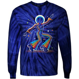 Afro Dancing Soul Music Groove Funky Retro Disco Tie-Dye Long Sleeve Shirt