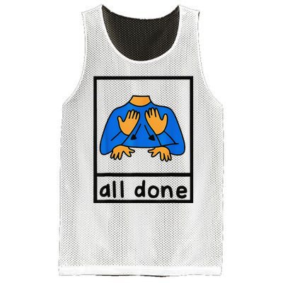 All done sign language speech pathology aac sped teacher  Mesh Reversible Basketball Jersey Tank