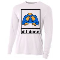 All done sign language speech pathology aac sped teacher  Cooling Performance Long Sleeve Crew