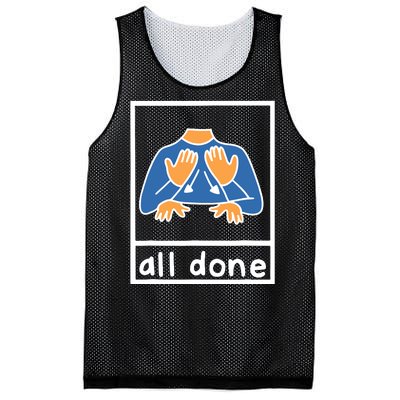 All Done Sign Language Speech Pathology Aac Sped Teacher Mesh Reversible Basketball Jersey Tank