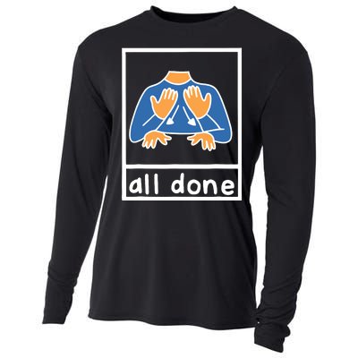 All Done Sign Language Speech Pathology Aac Sped Teacher Cooling Performance Long Sleeve Crew