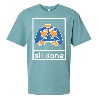 All Done Sign Language Speech Pathology Aac Sped Teacher Sueded Cloud Jersey T-Shirt