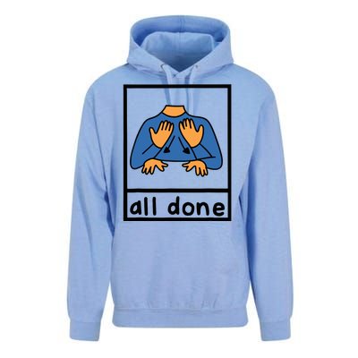 All Done Sign Language Speech Pathology Aac Sped Teacher Unisex Surf Hoodie