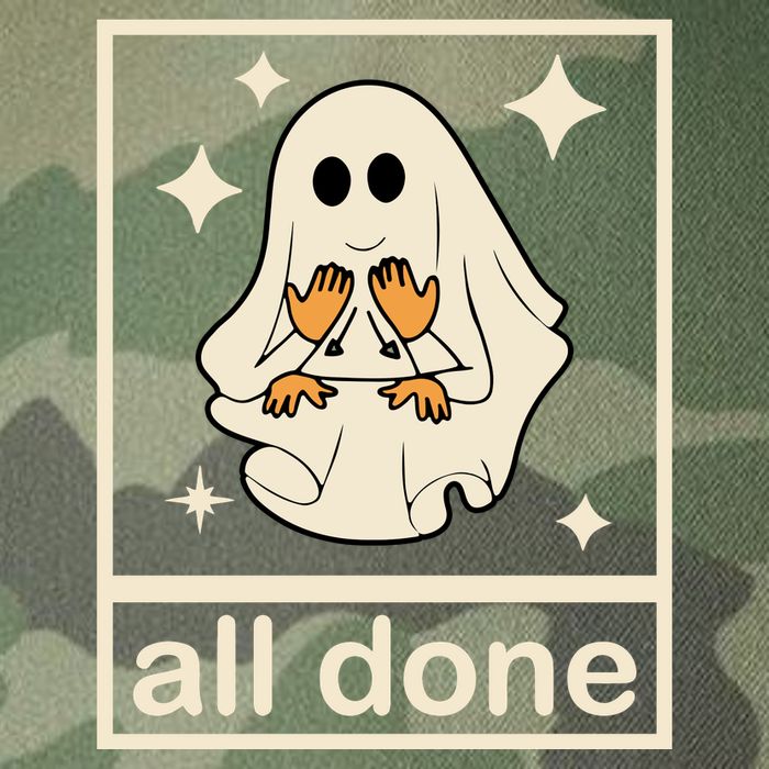 All Done Sign Language Ghost Fall Halloween Legacy Tie Dye Trucker Hat