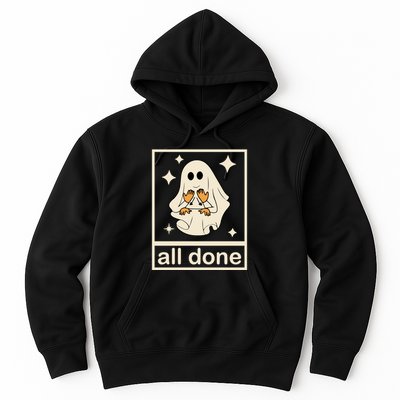 All Done Sign Language Ghost Fall Halloween Hoodie