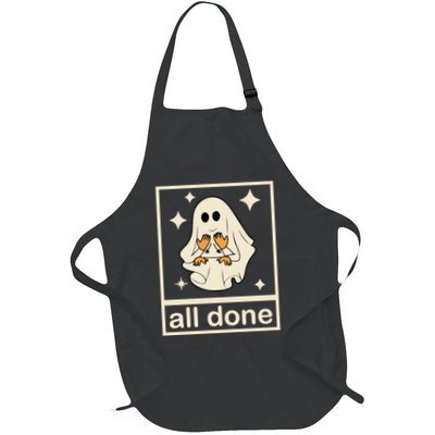All Done Sign Language Ghost Fall Halloween Apron