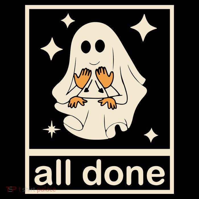 All Done Sign Language Ghost Fall Halloween Sweatshirt