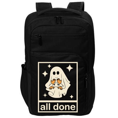 All Done Sign Language Ghost Fall Halloween Impact Tech Backpack