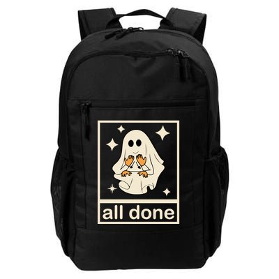 All Done Sign Language Ghost Fall Halloween Backpack