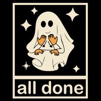 All Done Sign Language Ghost Fall Halloween Bucket Hat