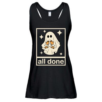 All Done Sign Language Ghost Fall Halloween Ladies Essential Flowy Tank
