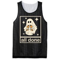 All Done Sign Language Ghost Fall Halloween Mesh Reversible Basketball Jersey Tank