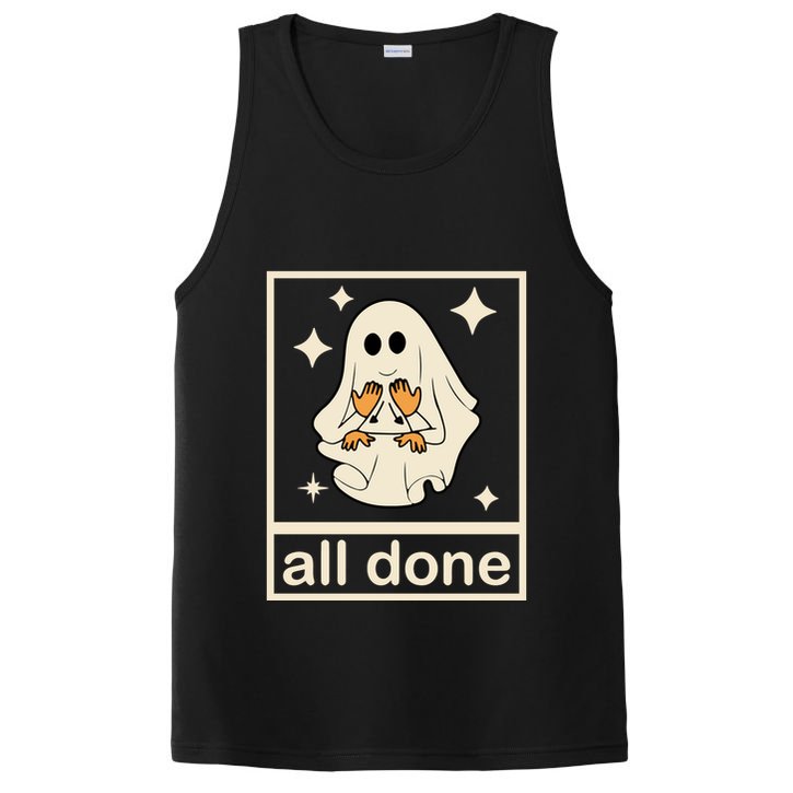 All Done Sign Language Ghost Fall Halloween PosiCharge Competitor Tank