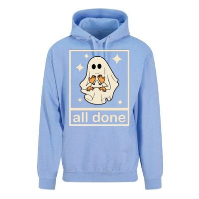 All Done Sign Language Ghost Fall Halloween Unisex Surf Hoodie