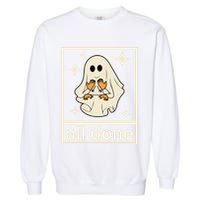 All Done Sign Language Ghost Fall Halloween Garment-Dyed Sweatshirt