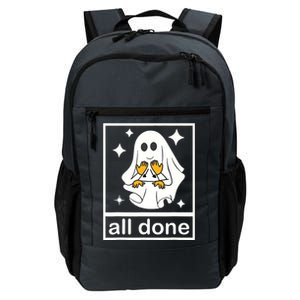 All Done Sign Language Speech Pathology Ghost Fall Halloween Daily Commute Backpack