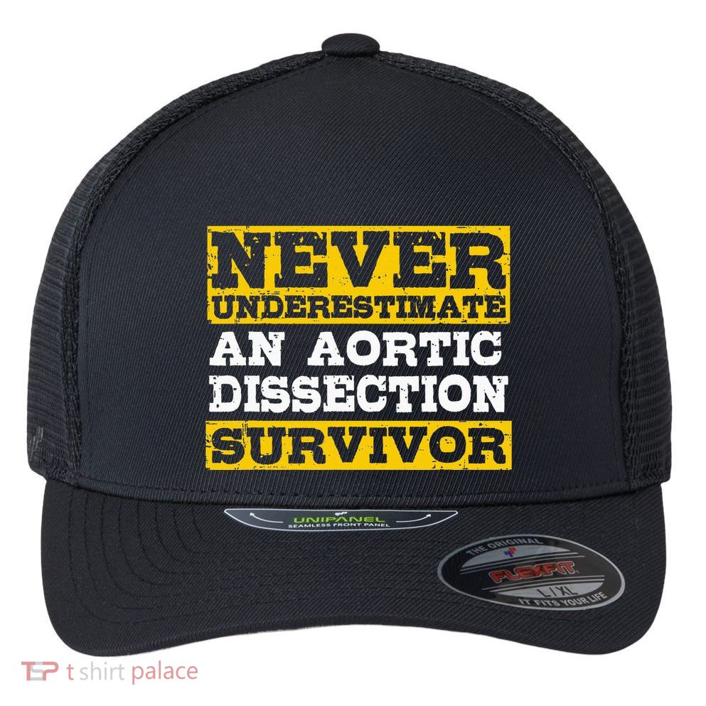 Aortic Dissection Survivor Recovery Get Well Flexfit Unipanel Trucker Cap
