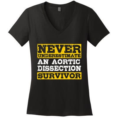 Aortic Dissection Survivor Recovery Get Well Women's V-Neck T-Shirt