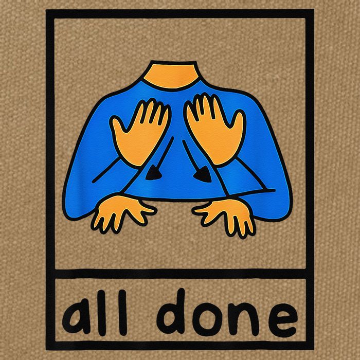 All done sign language speech pathology aac sped teacher Cotton Canvas Backpack