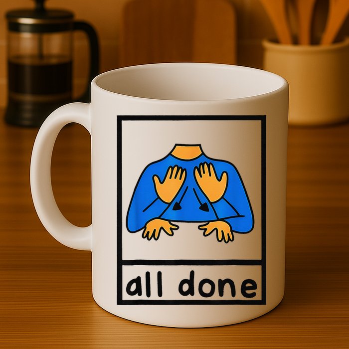 All done sign language speech pathology aac sped teacher Mug