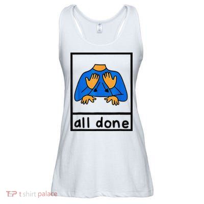All done sign language speech pathology aac sped teacher Ladies Essential Flowy Tank