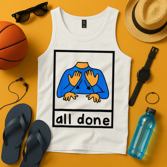All done sign language speech pathology aac sped teacher Tank Top