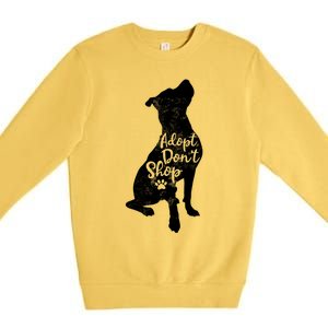 Adopt Don't Shop Rescue Pitbull Dog Breed Pit Bull Mom Gift Premium Crewneck Sweatshirt