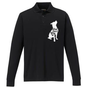 Adopt Don't Shop Rescue Pitbull Dog Breed Pit Bull Mom Gift Performance Long Sleeve Polo