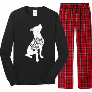 Adopt Don't Shop Rescue Pitbull Dog Breed Pit Bull Mom Gift Long Sleeve Pajama Set