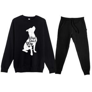 Adopt Don't Shop Rescue Pitbull Dog Breed Pit Bull Mom Gift Premium Crewneck Sweatsuit Set