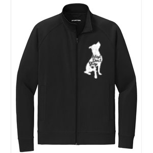 Adopt Don't Shop Rescue Pitbull Dog Breed Pit Bull Mom Gift Stretch Full-Zip Cadet Jacket