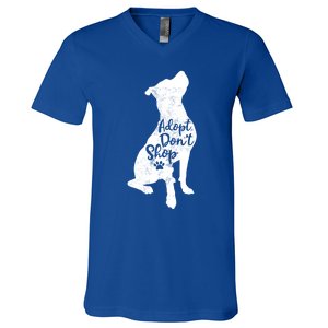 Adopt Don't Shop Rescue Pitbull Dog Breed Pit Bull Mom Gift V-Neck T-Shirt