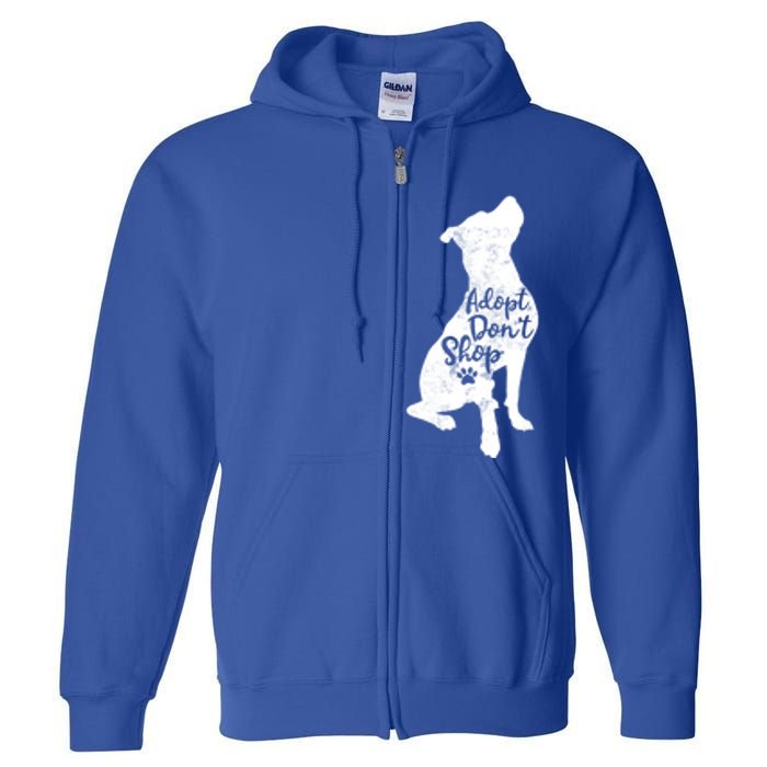 Adopt Don't Shop Rescue Pitbull Dog Breed Pit Bull Mom Gift Full Zip Hoodie