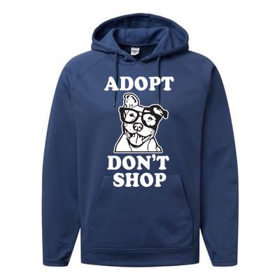 Adopt Dont Shop Pitbull Dog Rescue Adoption Performance Fleece Hoodie