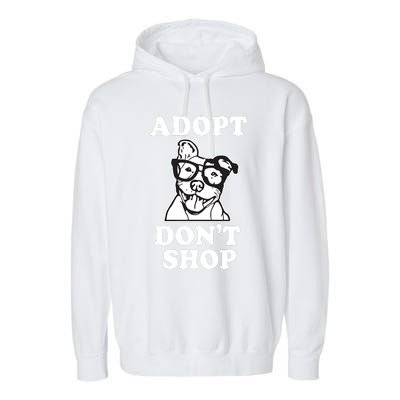 Adopt Dont Shop Pitbull Dog Rescue Adoption Garment-Dyed Fleece Hoodie