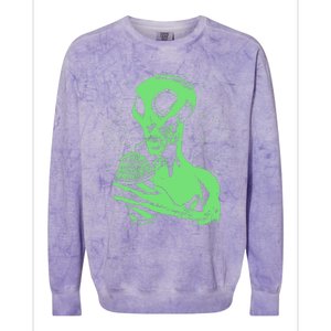 Alien Drinking Slurpie Colorblast Crewneck Sweatshirt