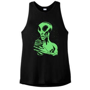 Alien Drinking Slurpie Ladies PosiCharge Tri-Blend Wicking Tank