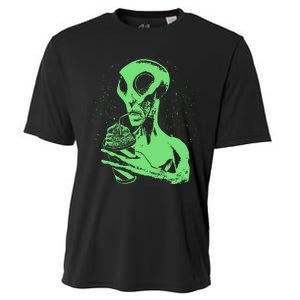 Alien Drinking Slurpie Cooling Performance Crew T-Shirt